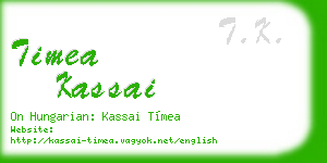 timea kassai business card